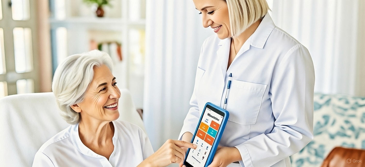 Therapeutische Begleitung mit Tablet und Sprachhilfe-App